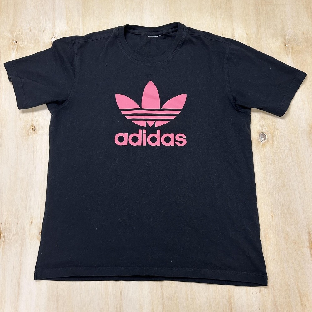 Adidas Originals Shirt Mens Large Black Trefoil Logo Graphic Tee T-Shirt